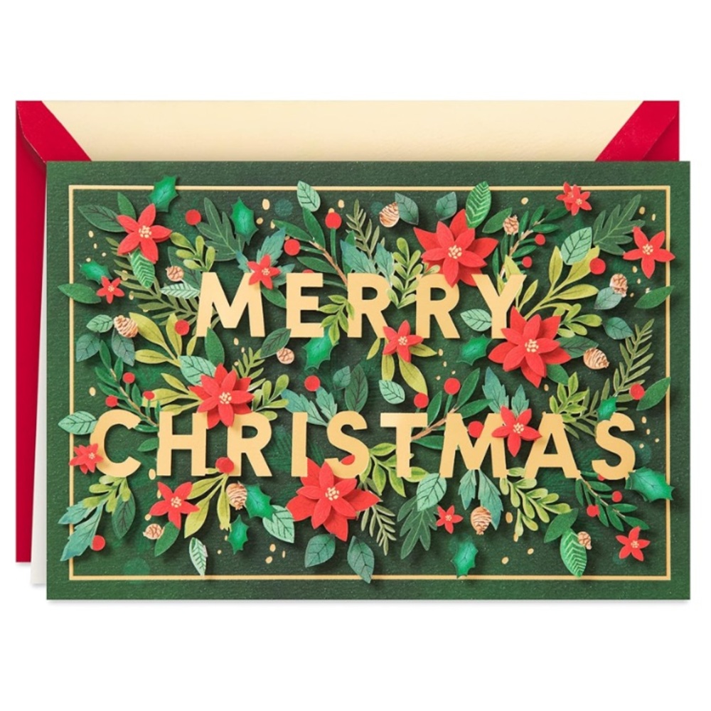 Hallmark Signature Christmas Card | Floral Merry Christmas